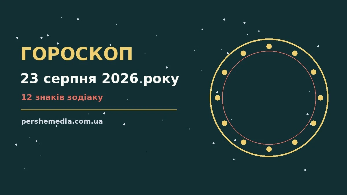 Астрологічний гороскоп на 23 серпня 2026 року з символами знаків Зодіаку